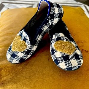 Girls Washable Rothy’s Gingham print slip ons